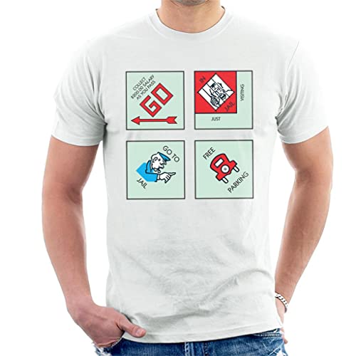 All+Every Monopoly Classic Corner Tiles Men's T-Shirt White