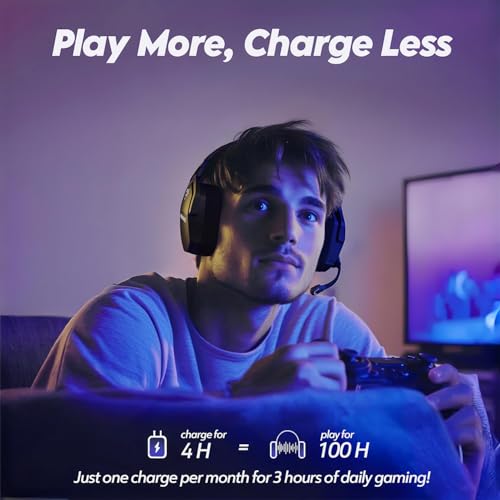 Image of NUBWO Wireless Gaming Headset with Mic for Ps5 Ps4 PC, Zero Interference, 100-Hour Battery All-Day Play, 23ms Sync for Fortnite & Call of Duty /FPS Gamers, Triple Mode All Devices Compatible - Gray