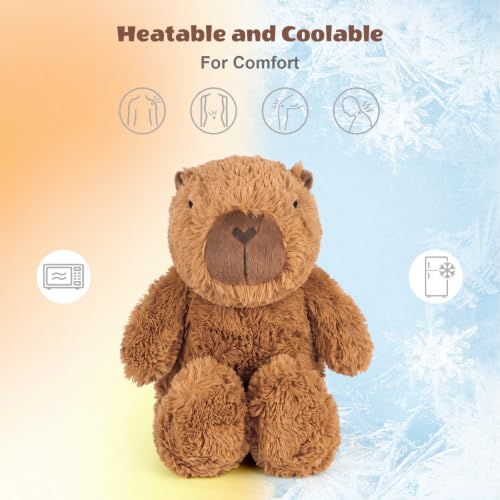 SuzziPals Capybara Plush, Capybara Microwavable Heating Pad Gifts for Kids | Capybara Stuffed Animal for Soothing & Relaxation, Heatable & Coolable Capybara Plush, Stress Relief, Great Gift for Kids — view 3