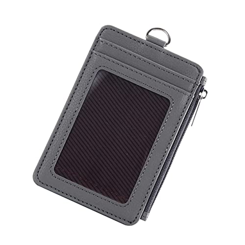NUOBESTY Caso de PU portatarjetas identificación Tarjetero de identificación Estuche para Tarjetas de crédito Comercio Bolsas Dinero Transparente Viajar cordón Colgante Cartera Titulares