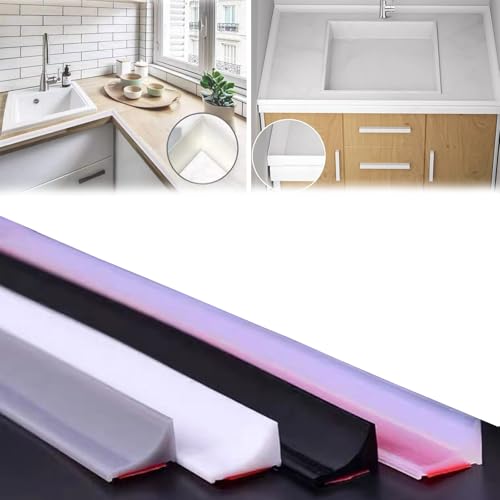 Tkekruh Splash Protection Strip Shower, Self-Adhesive Shower Seal Splash Protection, Silikon Wasserstopper Dusche Schwallschutz, Rahmenlose Duschschwelle Wassersperre Dusch Boden（Durchsichtig, 2 m）