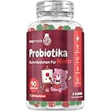 Probiotika Kinder Gummibärchen - 1 Mrd. KBE Bacillus Coagulans & 100 μg Inulin pro Portion - 90 vegan Gummies - 1,5 Monate Vorrat - Mit Apfelgeschmack - Von 3 bis 12 Jahren - maxmedix