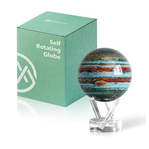 MOVA Globus Weltraumserie Jupiter 4,5" mit Sockel, solarbetriebener rotierender Globus, einzigartiges Geschenk und Heim- oder Schreibtischdekoration für Männer, Frauen, Kinder