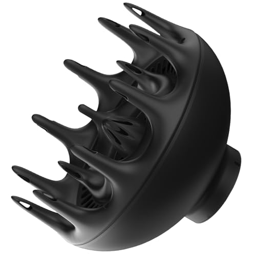 YingEnter Black Orchid Hair Diffuser, Hair Dryer for BlowDryers with 1.7-1.8 inch Diameter Nozzle, suitable for Curlyand Wavy Hair-Softness and Control Blow-out hair is softerfluffier