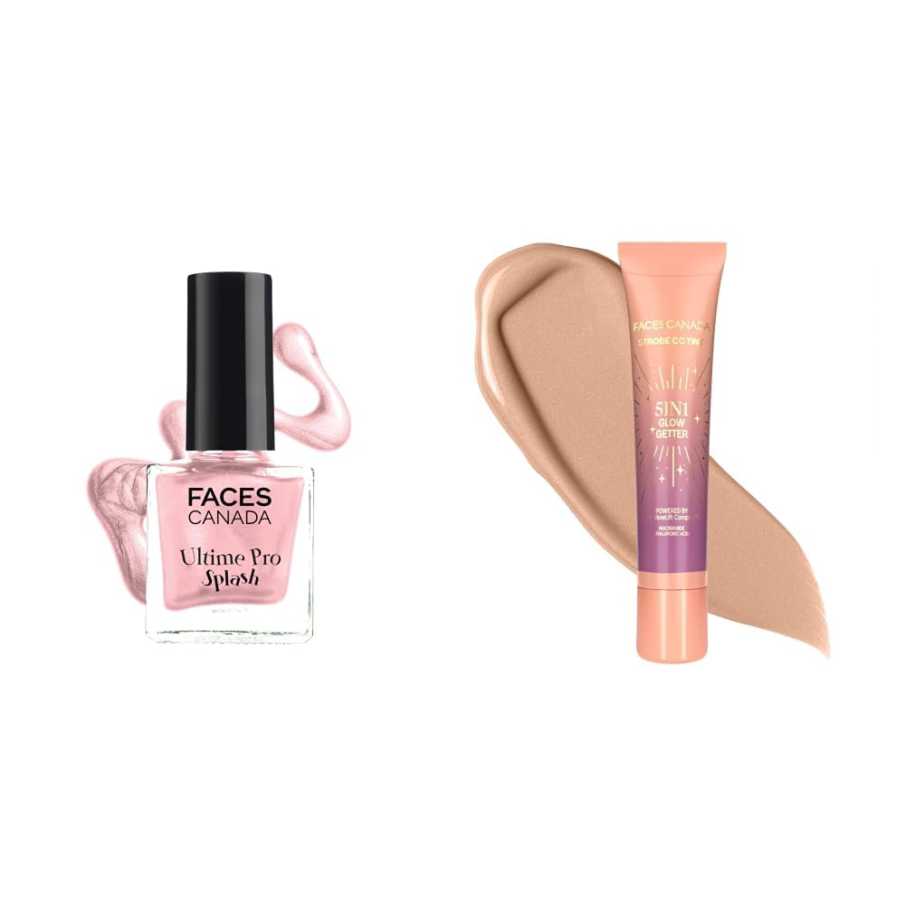 FACESCANADA Splash Glossy Finish Nail Enamel Twinkle 36 8ml & Strobe CC Tint Mini - Sunset Glaze 02, 18ml-picture-22