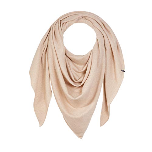 Enter the Complex® Bufanda Triangular Suave, Stola de 100% Lana Merino, 240x100 cm, Beige Claro