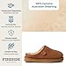 Fireside By Dearfoams Mens Grafton Genuine Shearling Indoor/Outdoor Clog Slipper, Chestnut, 12 US