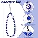 TIESOME Handy Kette Perlen, Evil Eye Telefon Charm Handgelenk Armband Edelstein Handy Kette Armband Schlüsselanhänger für Männer Frauen Handy String Strap (Blau)