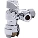 SharkBite 1/2 x 3/8 Inch Compression Dual Outlet Angle Stop Valve, Quarter Turn, Push to Connect Brass Plumbing Fitting, PEX Pipe, PE-RT, CPVC, Copper Pipe, 25558LF