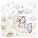 Little Deco DL823-2 - Adesivo da parete per cameretta dei bambini, motivo: orsacchiotto e stelle