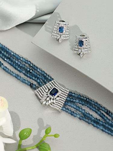 Multilayer American Diamond Choker Jewellery Set