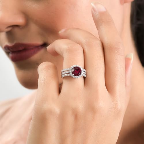 Image of Ornate Jewels 925 Silver Gemstone and CZ American Diamond Solitaire Ring for Women and Girls | With Certificate of Authenticity & 925 Stamp | Life-time Warranty*