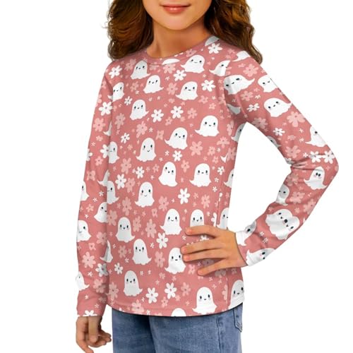 Long Sleeve Shirts for Girls Aesthetic Crewneck Girls Tops for Back to School Vintage T-Shirts for 3-16 Years Old4