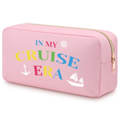 Cruise Gifts for Women Cruise Oxford Cloth Cosmetic Bag for Cruise Lovers Teens Girls Daughter Wife Friend Bestie Cruise Vacation Gift Cruise Accessories Double Side Zipper Travel Toiletry Bag