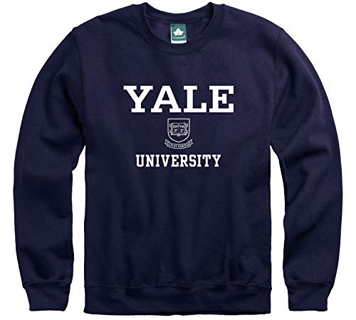 Ivysport Yale University Crewneck Sweatshirt, Crest, Navy, Medium