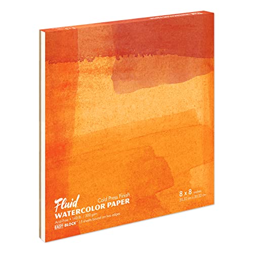 Bloc de papier aquarelle liquide Fluid blanc pour peindre la nature en voyage