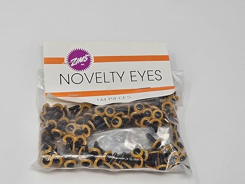 7mm Yellow Owl Eyes Plastic Safety Eyes for Craft Crochet Amigurumi Dolls or Puppets (Bulk Pack of 144)