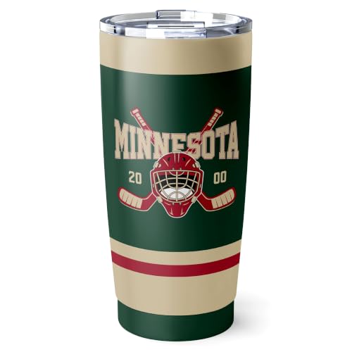Image of ANTKING Minnesota Tumbler 20oz Custom Name Number Travel Mug Gifts | Stainless Steel Insulated Coffee Cup for Men Women