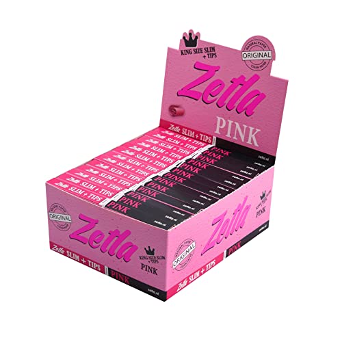 Zetla Rolling Papers Pink + Filter Slim - Papiers à Rouler Rose - 26 paquets