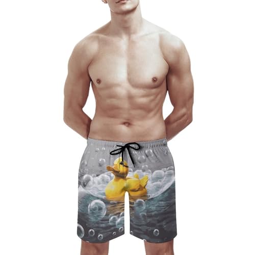 Mens Shorts Bubble Duck Men Swim Trunks Quick-Dry Beach Shorts with Drawstring Pocket Bathing Suit3