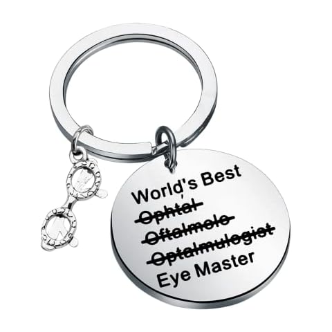 OKEYCH Eye Doctor Gift World's Best Eye Master Keychain Ophthalmologist Jewelry Optometrist Gift Optometrist Graduation Gift, Eye Master Keychain, Medium Cover
