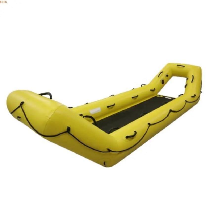 BOZHOUYUPIN Inflatable Ice Rescue Sled Inflatable Rapid Raft Water Rescue Boat Jet Ski Board, yellow