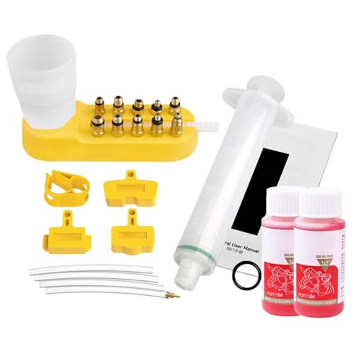 Herramienta de sangrado de frenos, kit de purga de cilindros - Ciclo Kit de sangrado de freno hidráulico con líquido de frenos de aceite mineral,Buanador de reparación de cilindros portátiles para mon