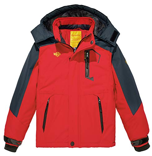 Wantdo Jongen Sportkleding Fleece Capuchon Buiten Rood 10/12