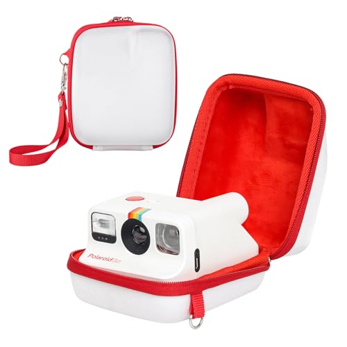 MUZIRI KINOKOO Case Compatible for Polaroid GO Camera - Hard EVA Polaroid GO Camera Case Carrying Protective Case - Shockproof Storage Travel Cover with Wrist Strap - White
