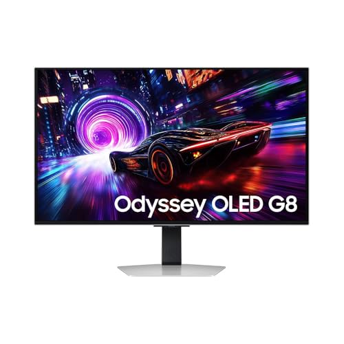 Monitor Samsung Odyssey OLED G8 32', 4K, 240Hz, 0.03ms, ajuste de altura, FreeSync Premium Pro, DP, HDMI, USB, prata
