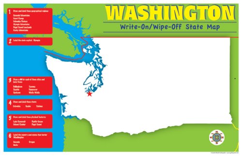 Sous-main State Map Washington pour protéger le bureau et réviser la carte