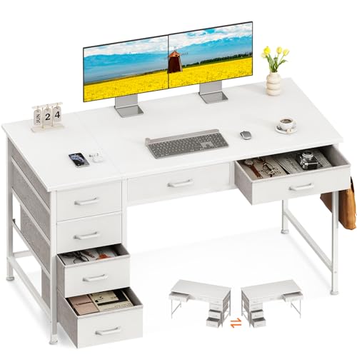 ODK Computer Desk with 6 Drawers, 48 Inch Office Desk with Storag...