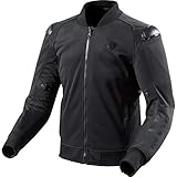 eng anliegender Bund REV\'IT! Motorradjacke mit Protektoren Motorrad Jacke Traction Textiljacke schwarz XXL, Herren, Sportler, Sommer