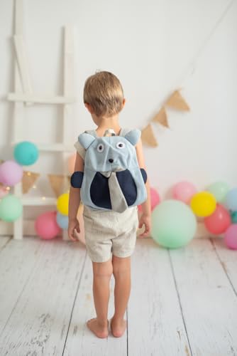 Mochila infantil algodón castor azul cadeau de naissance