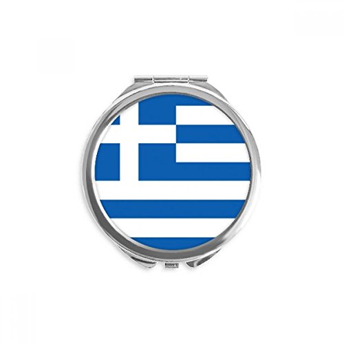 Miroir de maquillage de poche portable et compact 2,6 pouces à motif drapeau grec