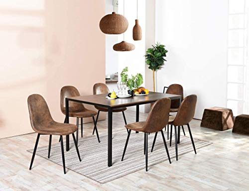 Cozycasa Dining Chairs Set Of 40 Modern Style Mid Century Chair For Kitchen Dining Room Accent Chair In Dark Brown, Black Leg #TOP2