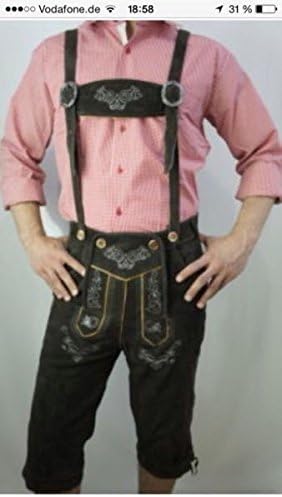 Lederhosen Leather Shorts Oktoberfest Trachten Bavarian Dark Brown