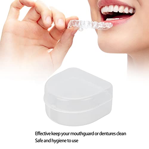 Caixa de recipiente para proteção bucal, mantém a limpeza, bloqueio transparente, caixa com protetor