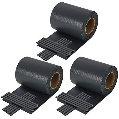 Ansobea 35 m x 19 cm - Bandes brise-vue en PVC pour double fil - 3 rouleaux de clôture - 30 clips de fixation - Bandes brise-vue - Clôture de jardin - Anthracite