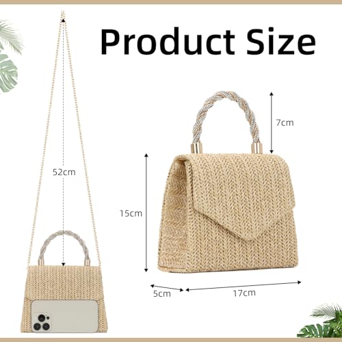 KUANG! Summer Straw Clutch para Mujer miniatura 4