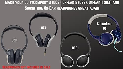 Replacement V2 QC3 Headband pad / On-Ear Headband pad Cushion Compatible with Bose QuietComfort 3 (QC3), Bose On-Ear 2 (OE2), Bose On-ear (OE) and Bose SoundTrue On-Ear Headphones (Black)