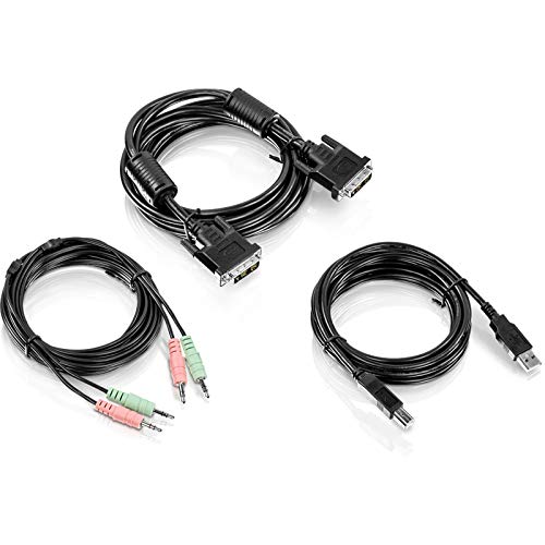 Câble kvm DVI USB Trendnet TK-CD10 connectique écran et commutateur switch 3m