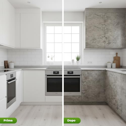 Etiquetas de pared impermeables efecto concreto con vinilo autoadhesivo 7