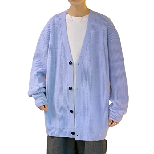 Men Cardigan Autumn Outwear Sweaters V-Neck Retro Japanese Trendy All-Match Casual Oversized Loose Sweater2