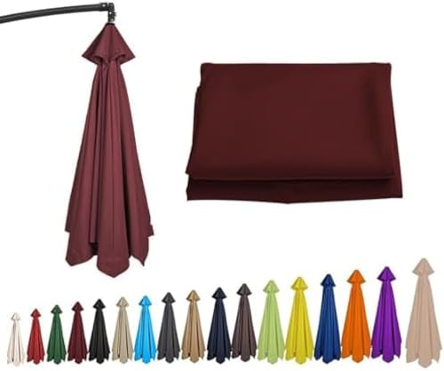 Protection UV optimale avec ce parasol de jardin rouge vin 6 baleines