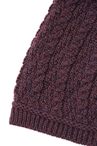 Image of Aran Crafts Women's Cable Knit Soft Collar 3 Button Coat (100% Merino Wool)