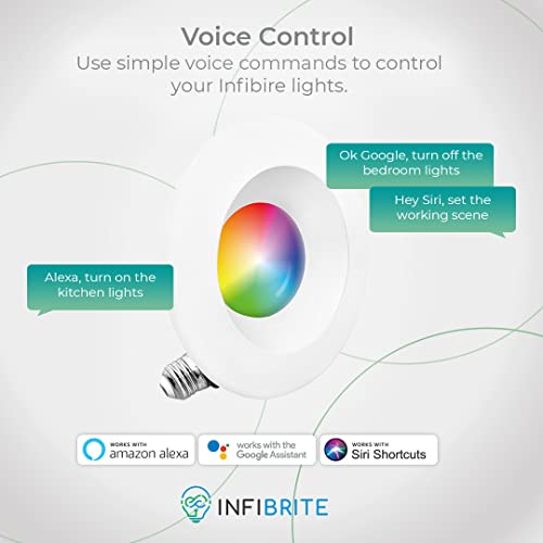 Infibrite 5 And 6 Inch Wifi Smart 12W 1100Lm Recessed Retrofit Led Sleek Series Recessed Downlight Kit (Includes E26 Connector), Dimmable, Compatible With Alexa And Google, Wet Rated #TOP6