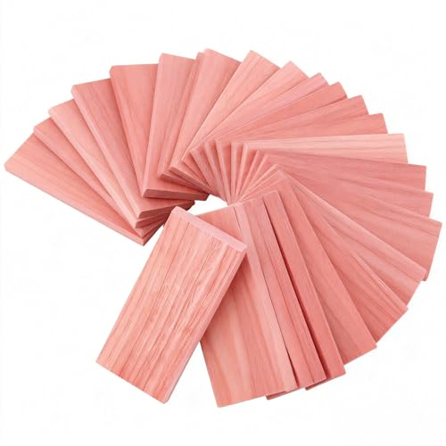 24Pcs American Cedar Blocks for Closet Storage,Cedar Planks Chips for Closet Drawers Organization,100% Natural Aromatic Red Cedar Blocks,100% Natural Red Cedar Wood Chips