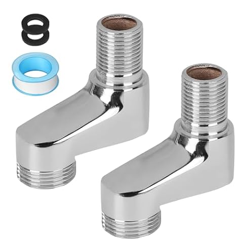 LALAGO 2 sztuki złącza S G1/2 do G3/4, przedłużenie kranu, regulowany zakres 75-225 mm, adapter do armatury prysznicowej, z litego mosiądzu do armatury ściennej Clawfoot, wanny, łazienki, akcesoria do
