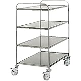 neoLab 2-7073 Edelstahl-Transportwagen, 4 Etagen, 90 cm x 60 cm x 126 cm